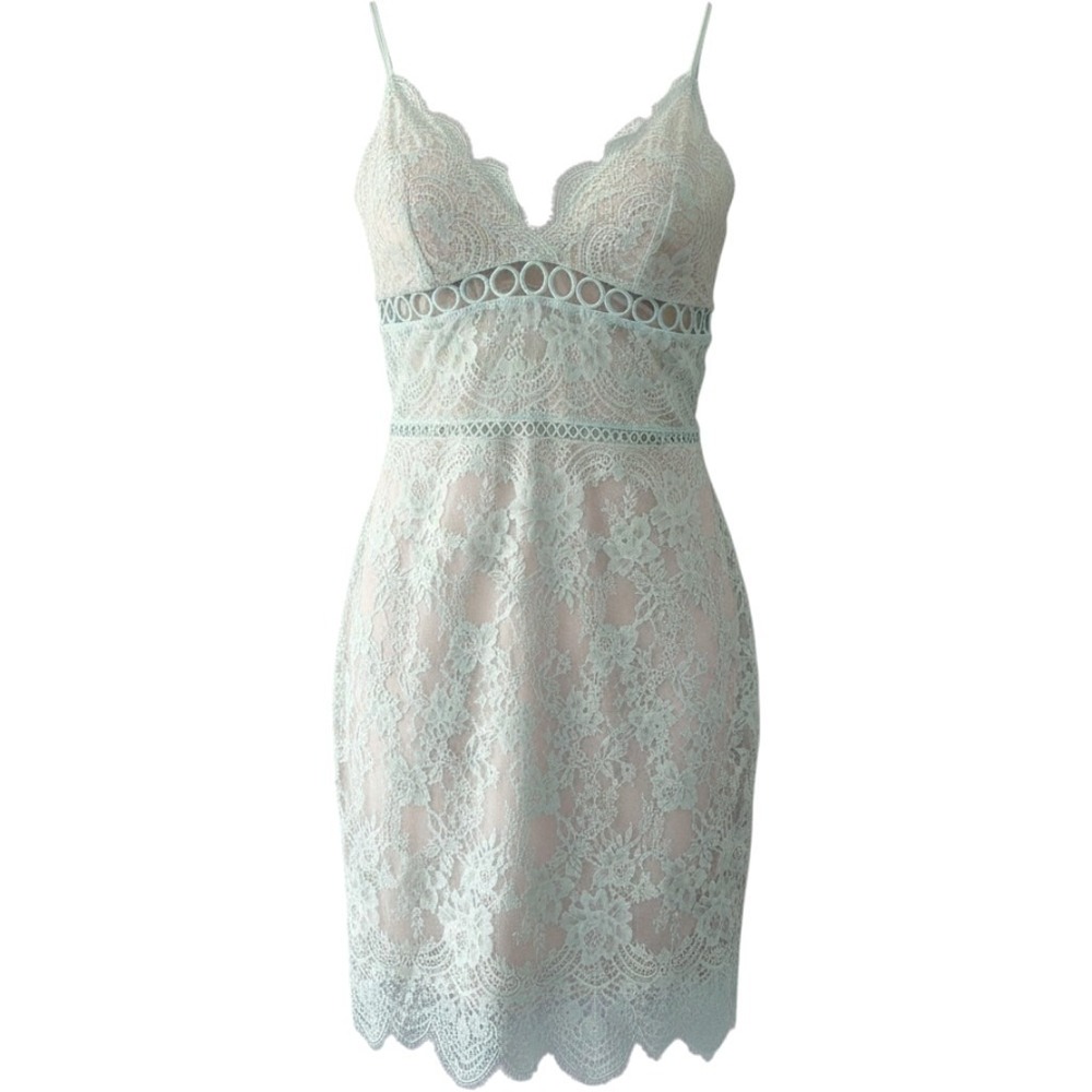 Victoria's Secret Lace Slip Dress Y2K Mesh Coquette Fairycore size Large Green